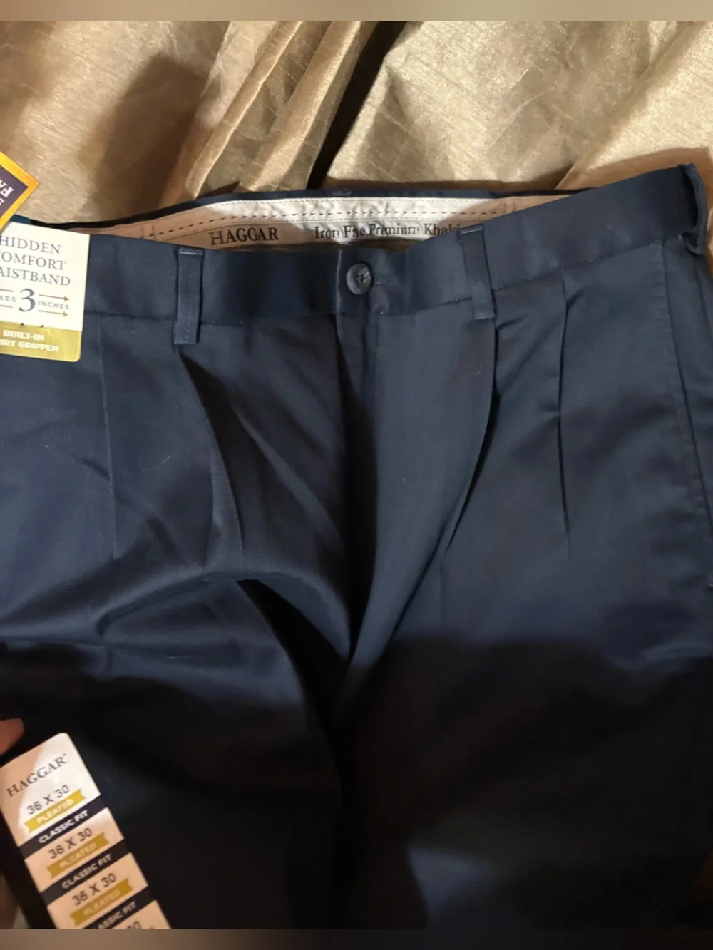 Haggar‎ Navy Flat Front Men's Dress Pants #1849